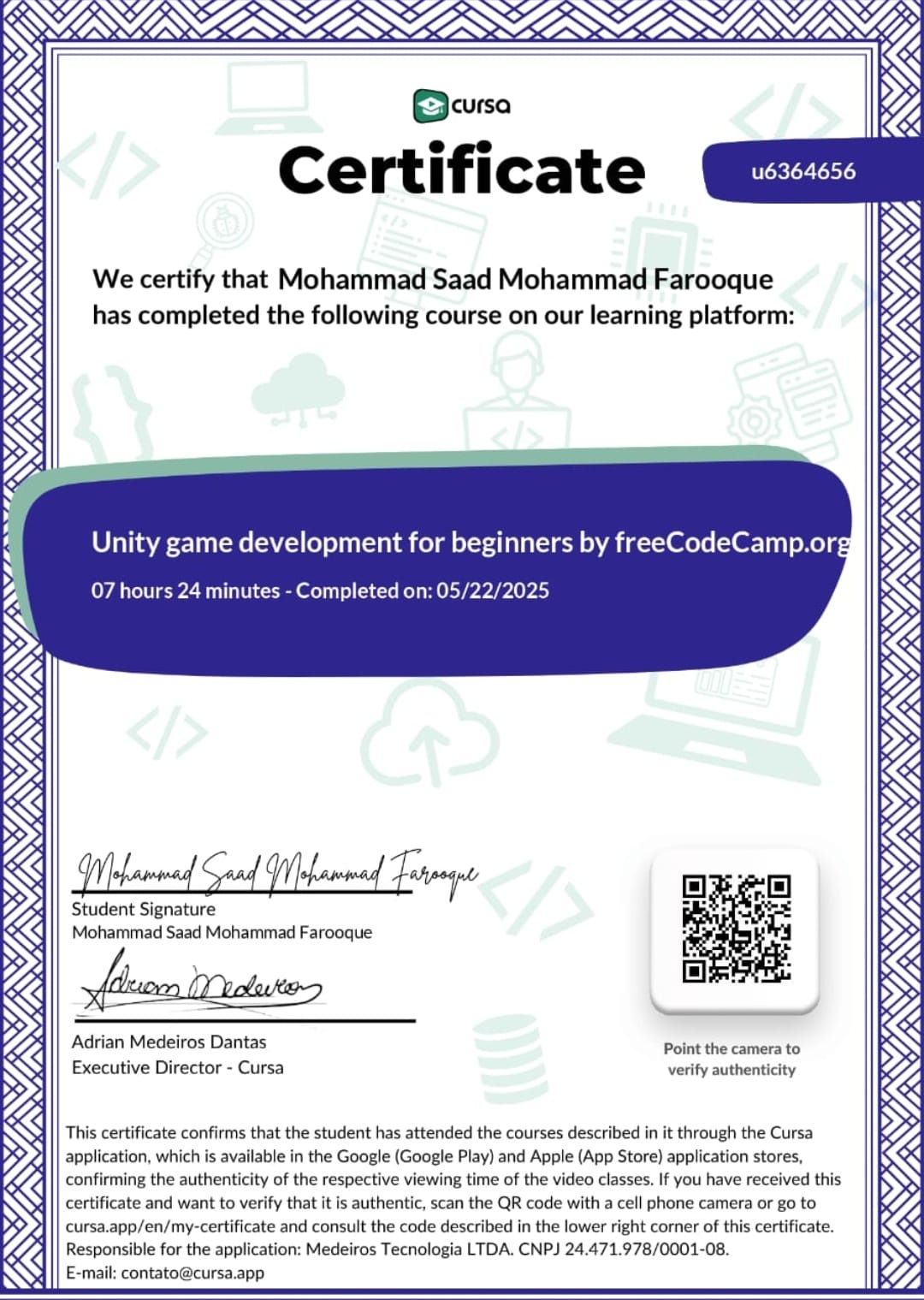 Certificate 1